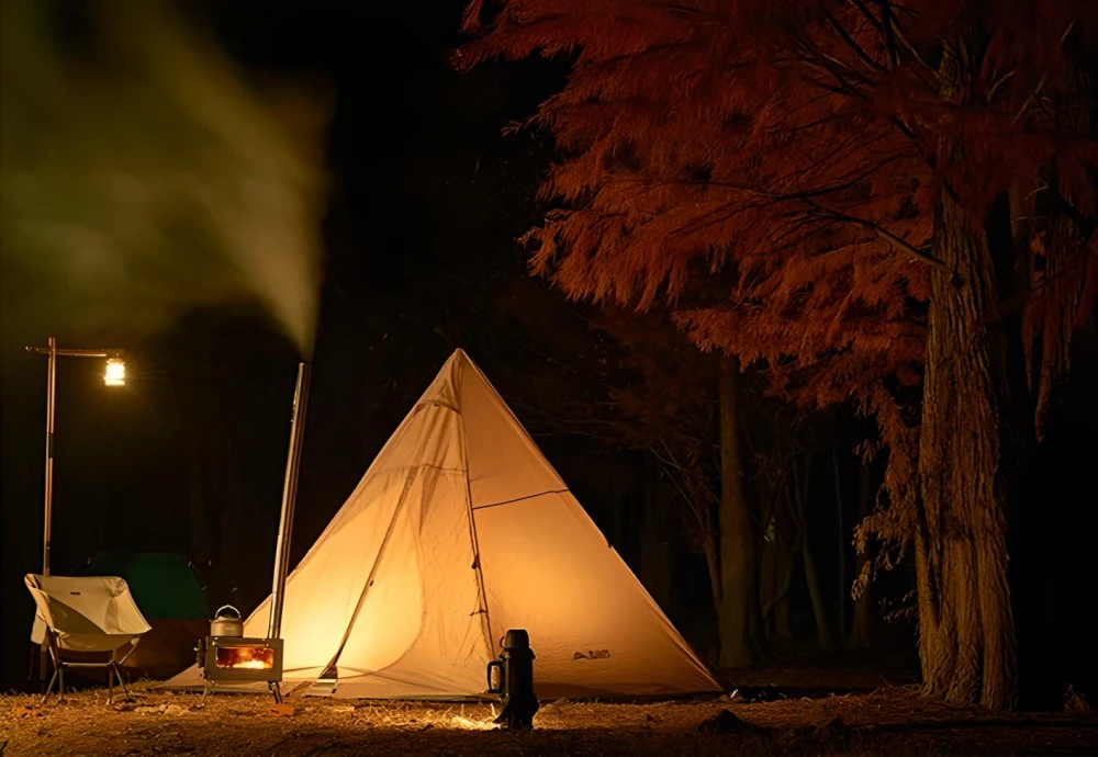 teepee tent with stove hole